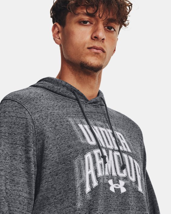 Men's UA Rival Terry Graphic Hoodie in Gray image number 3